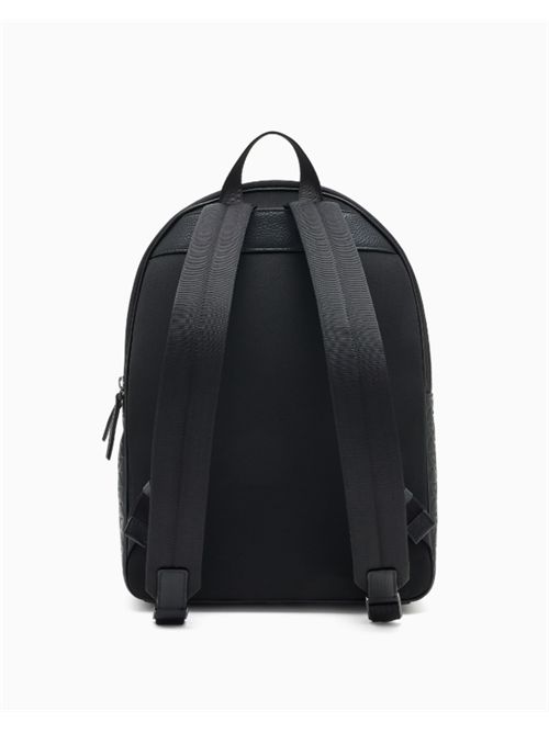 LOGO LEATHER BACKPACK EMPORIO ARMANI | EM001678.AF14774UC001 BLACK BEAUTY